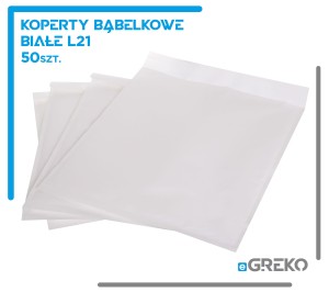 Koperty bąbelkowe L21 białe 50 szt firma Greko