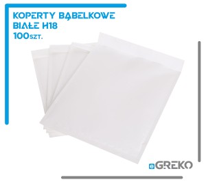 Koperty bąbelkowe H18 białe 100 szt Greko